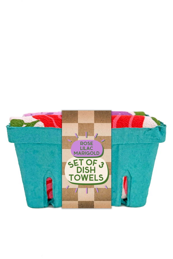 The Neighborgoods Edible Flowers Dish Towel Set of 3