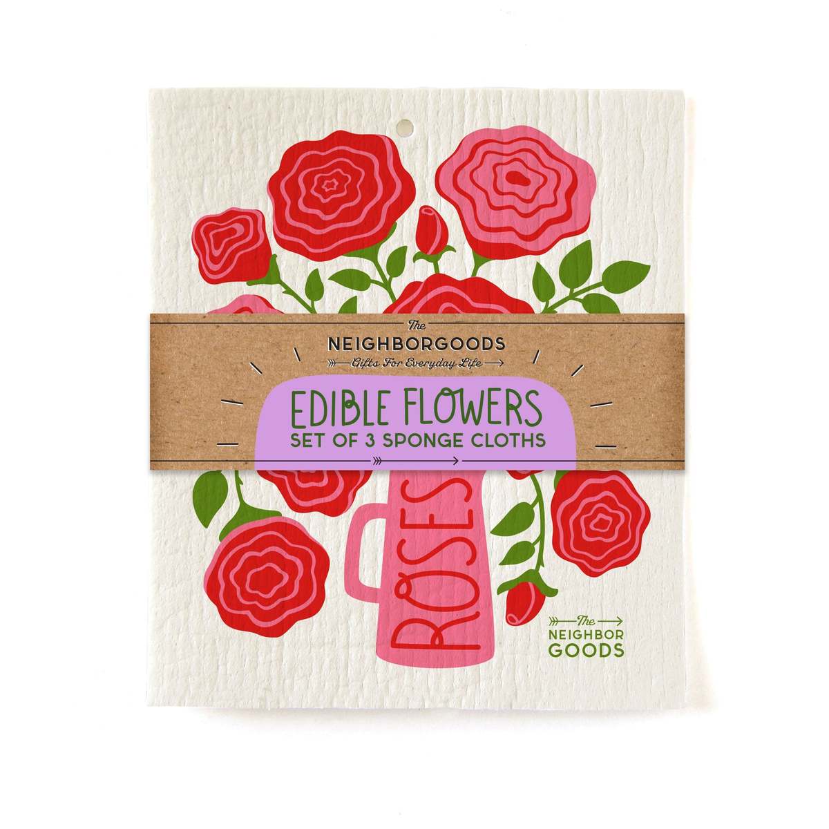 The Neighborgoods Edible Flowers Sponge Cloth Set of 3 - Image 2 of 8