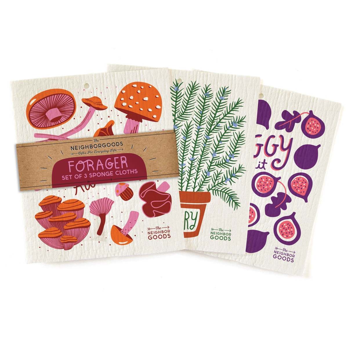 The Neighborgoods Forager Sponge Cloths Set of 3 - Image 1 of 5
