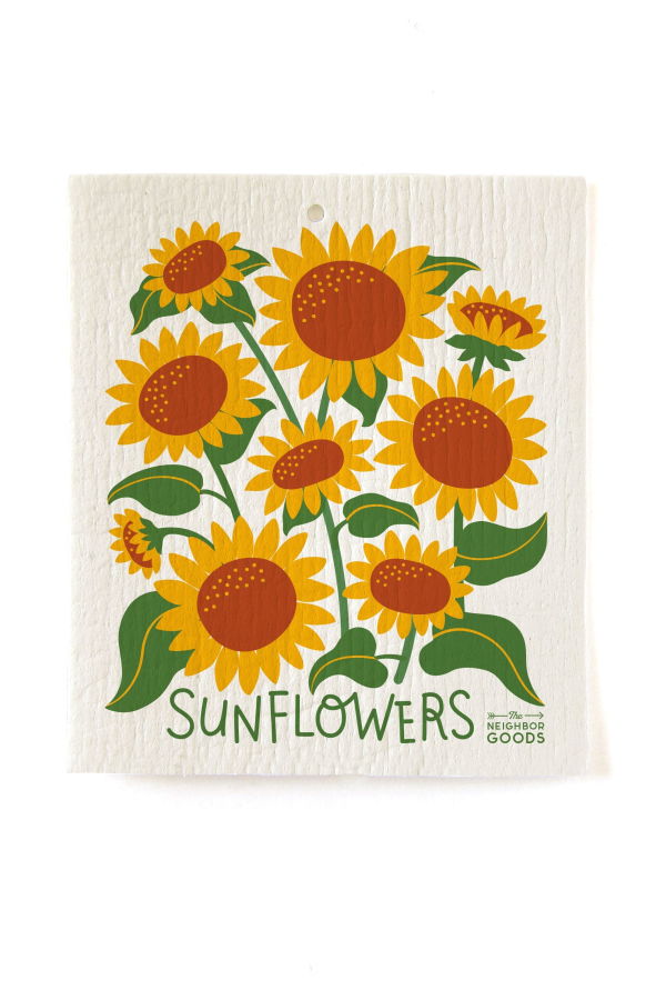 The Neighborgoods Sunflower Towel + Sponge Cloth Gift Set