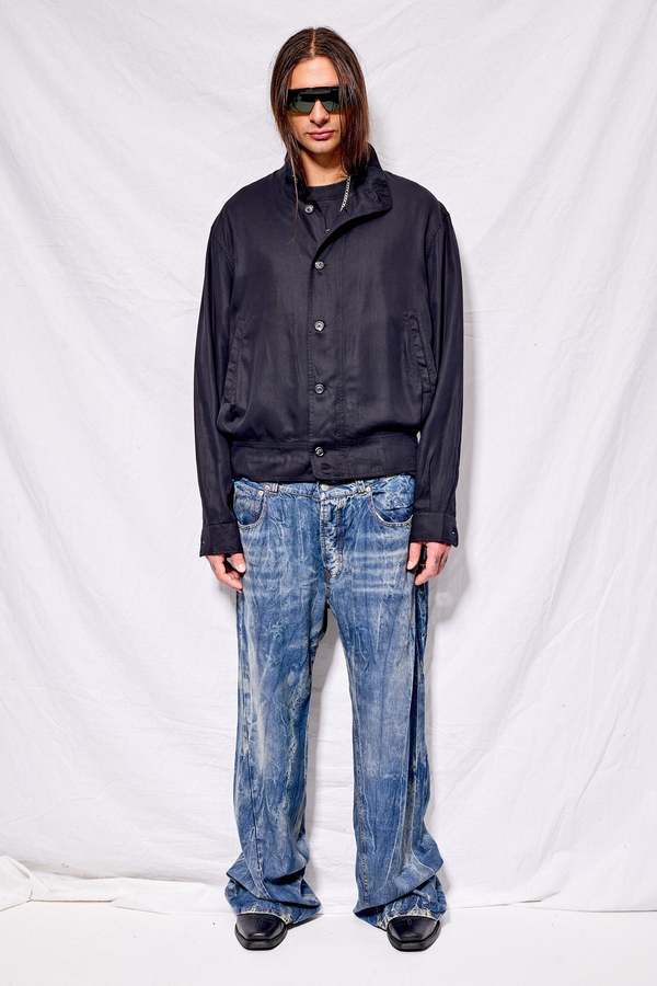 Our Legacy Draping Black Lyocell Mock Bomber | Garmentory