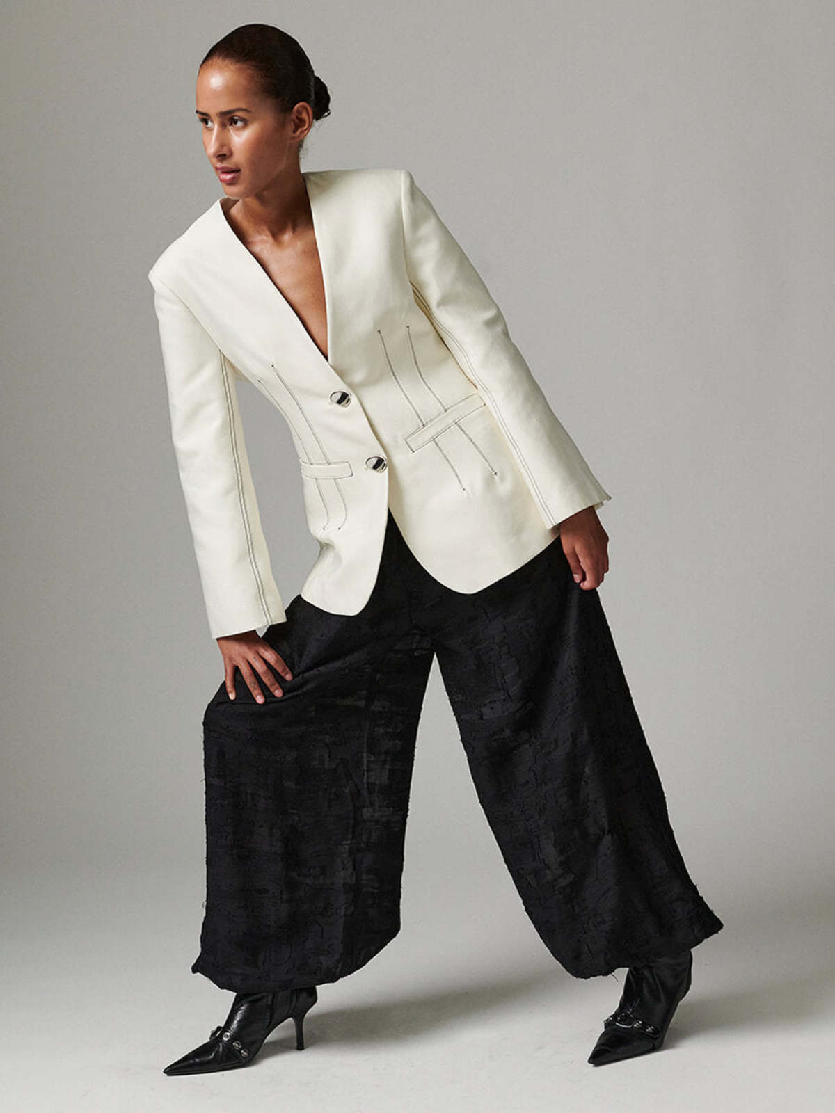 Day Birger et Mikkelsen Barbo Jacquard Torn Trousers - Image 1 of 6