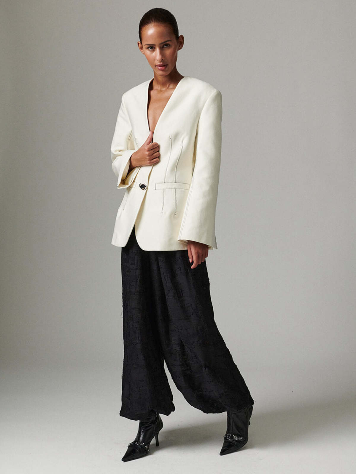 Day Birger et Mikkelsen Barbo Jacquard Torn Trousers - Image 2 of 6