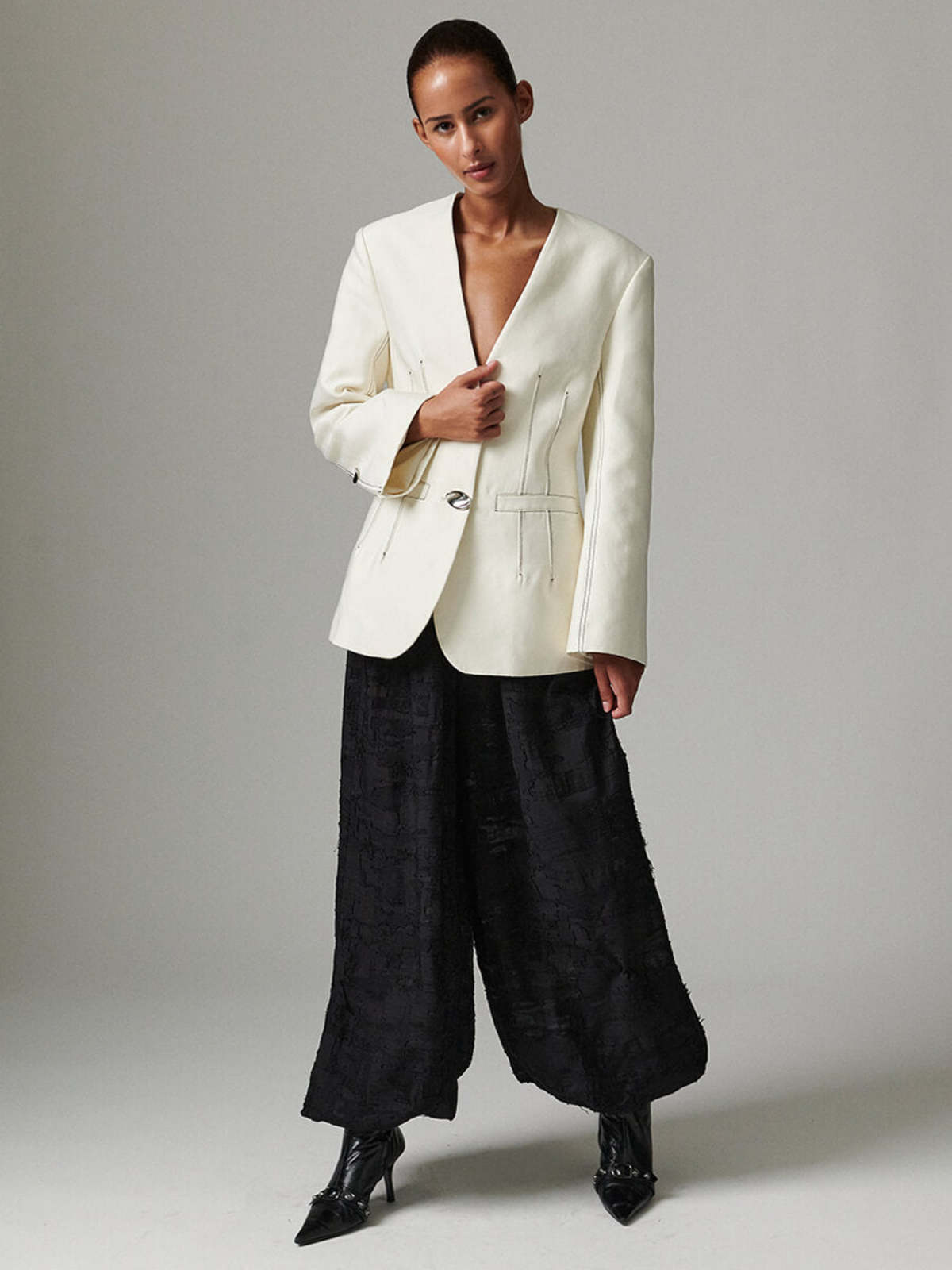 Day Birger et Mikkelsen Barbo Jacquard Torn Trousers - Image 3 of 6