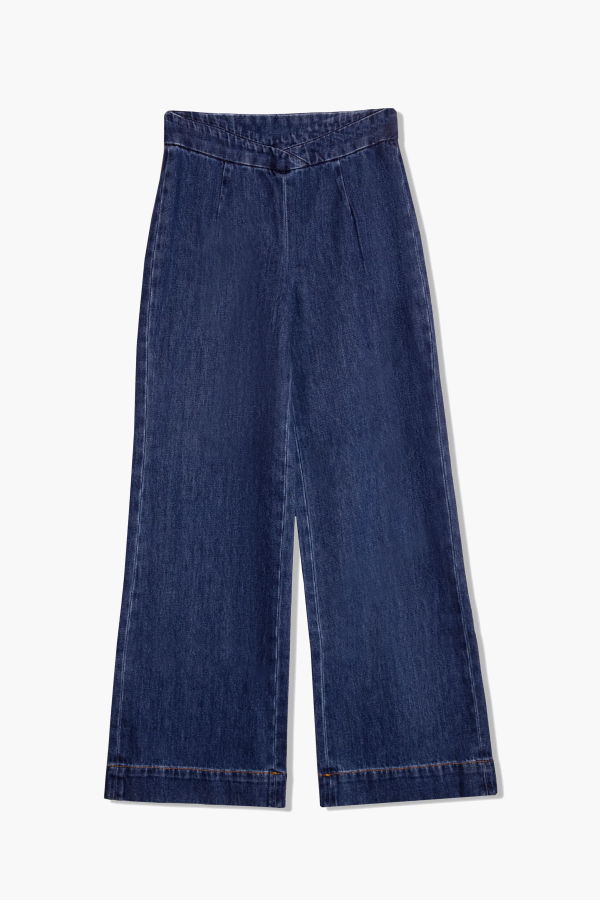 NAZEERAH Nahla Denim Trouser - Deep Blue