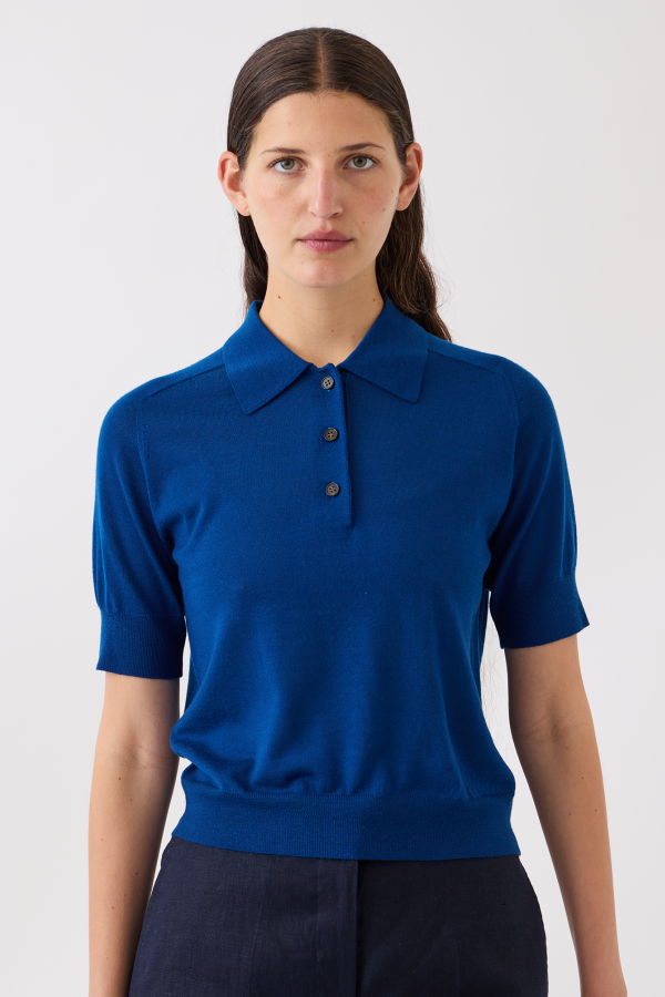 DEMYLEE Jarvis Superfine Merino Wool Polo Top