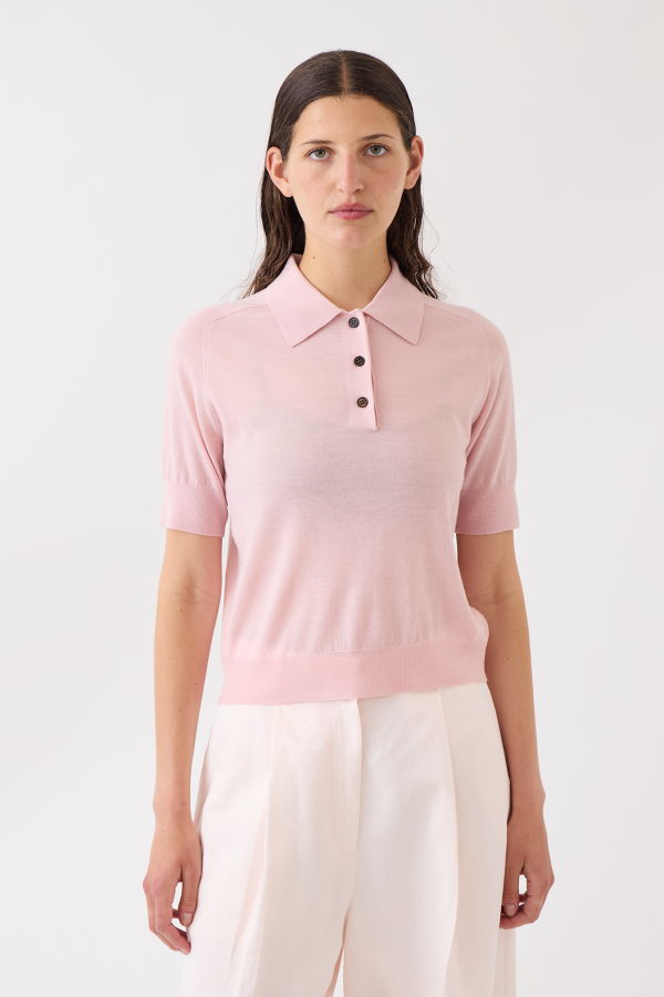 DEMYLEE Jarvis Superfine Merino Wool Polo Top