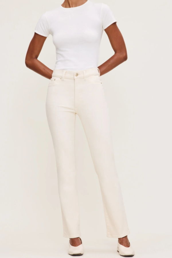 DL 1961 Halle Straight Instasculpt Jean - Ecru