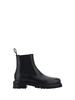 Off-White Leather Combat Ankle Boots - Black - Thumbnail 1
