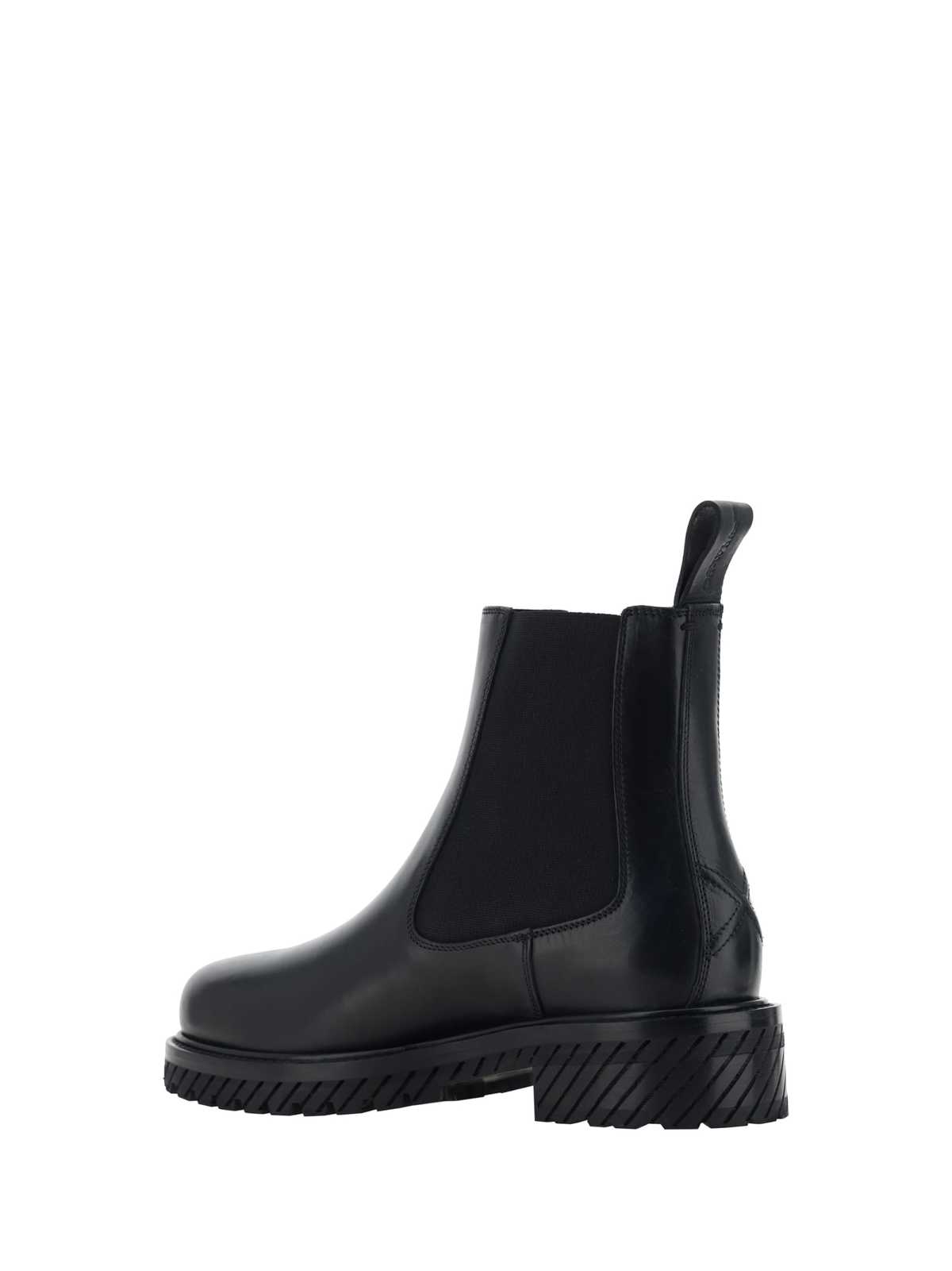Off-White Leather Combat Ankle Boots - Black - Image 3 of 3