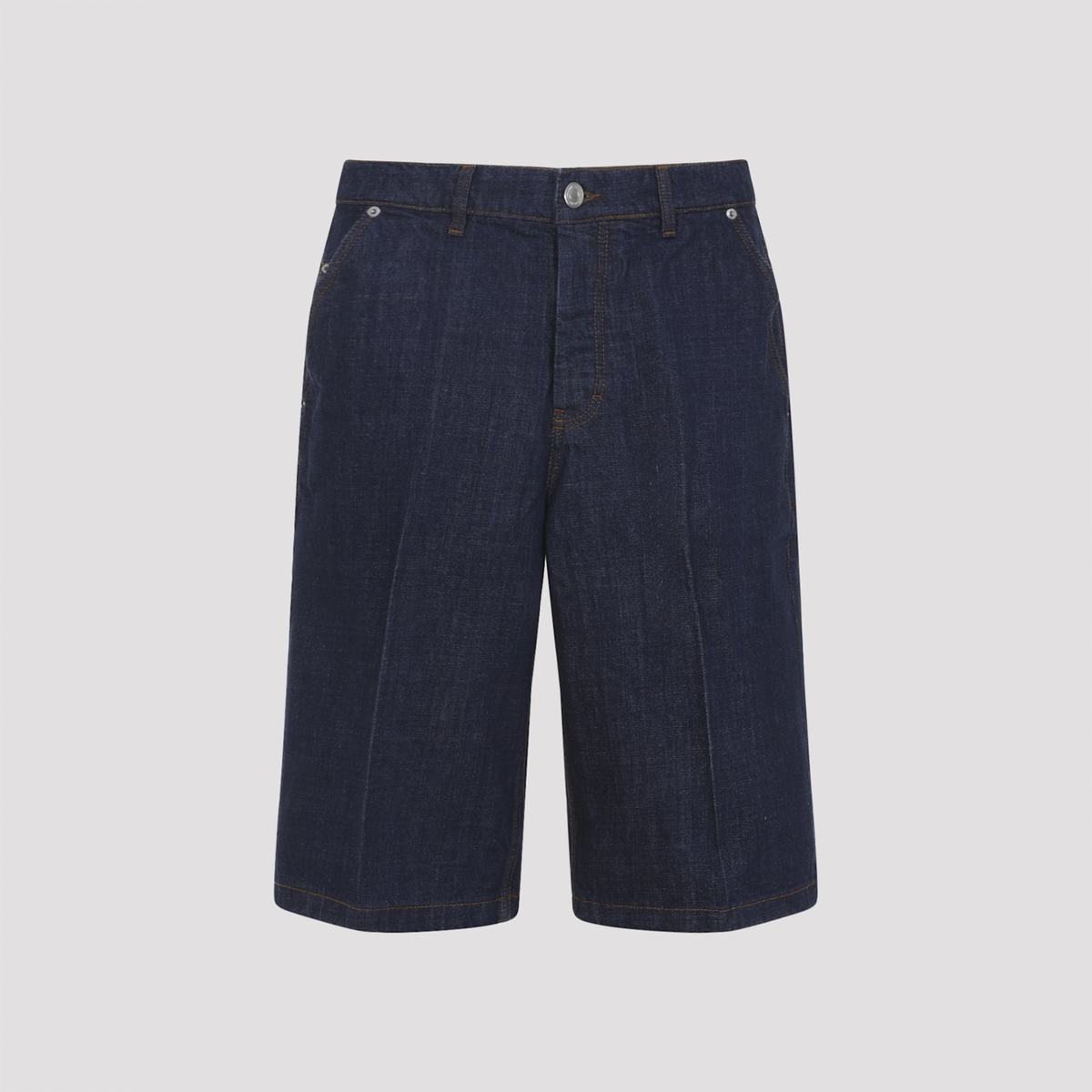 Ami Alexandre Mattiussi Loose Bermuda Shorts - Indigo - Image 3 of 5