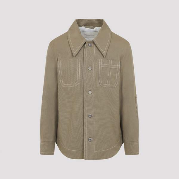 Ami Alexandre Mattiussi Worker Buttoned Jacket - Beige Taupe