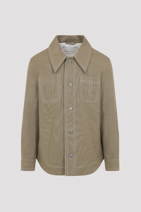 Ami Alexandre Mattiussi Worker Buttoned Jacket - Beige Taupe