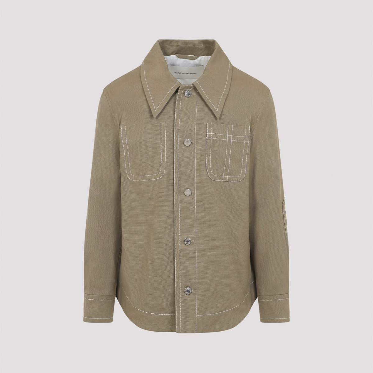 Ami Alexandre Mattiussi Worker Buttoned Jacket - Beige Taupe - Image 1 of 5
