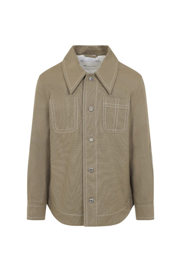 Ami Alexandre Mattiussi Worker Buttoned Jacket - Beige Taupe