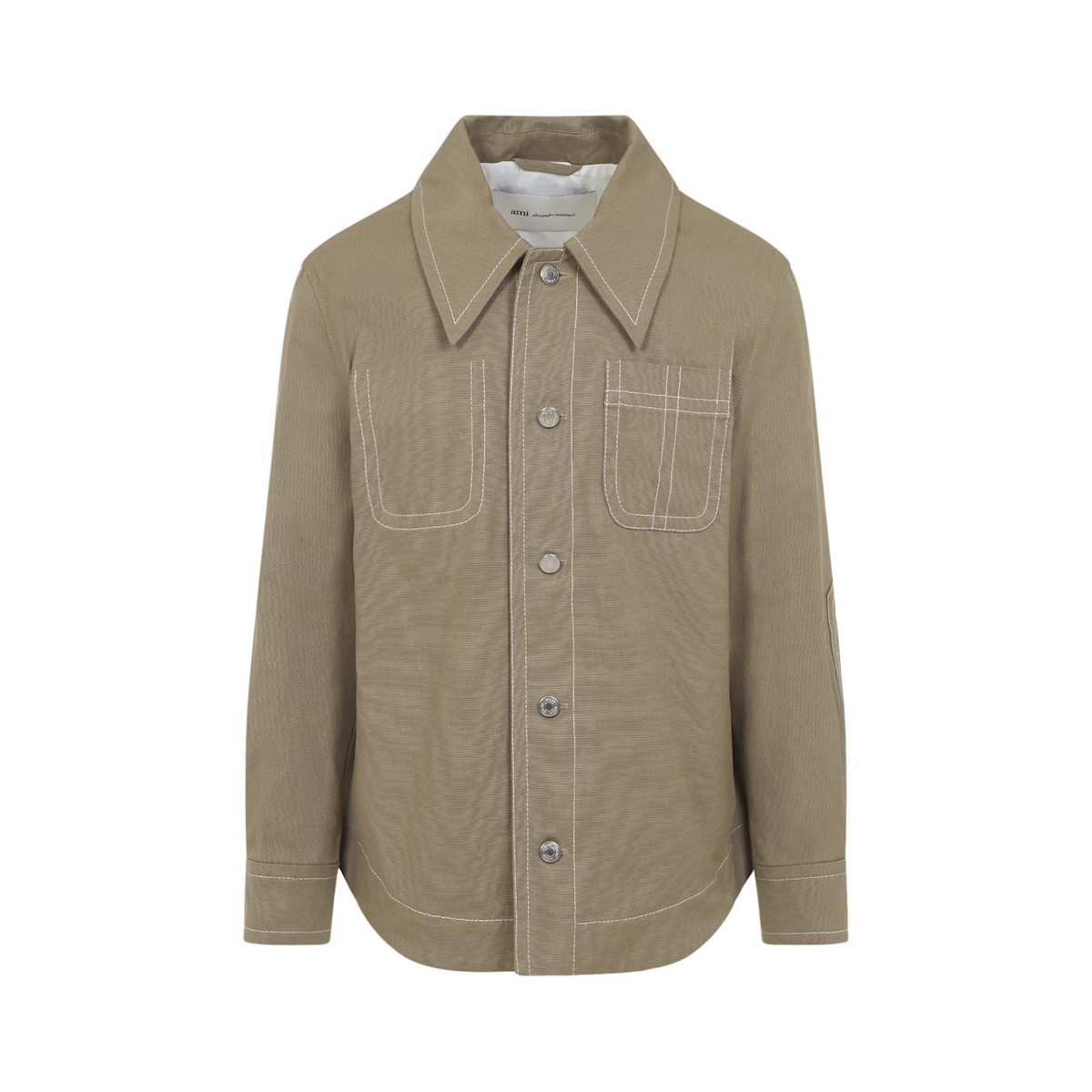 Ami Alexandre Mattiussi Worker Buttoned Jacket - Beige Taupe - Image 2 of 5
