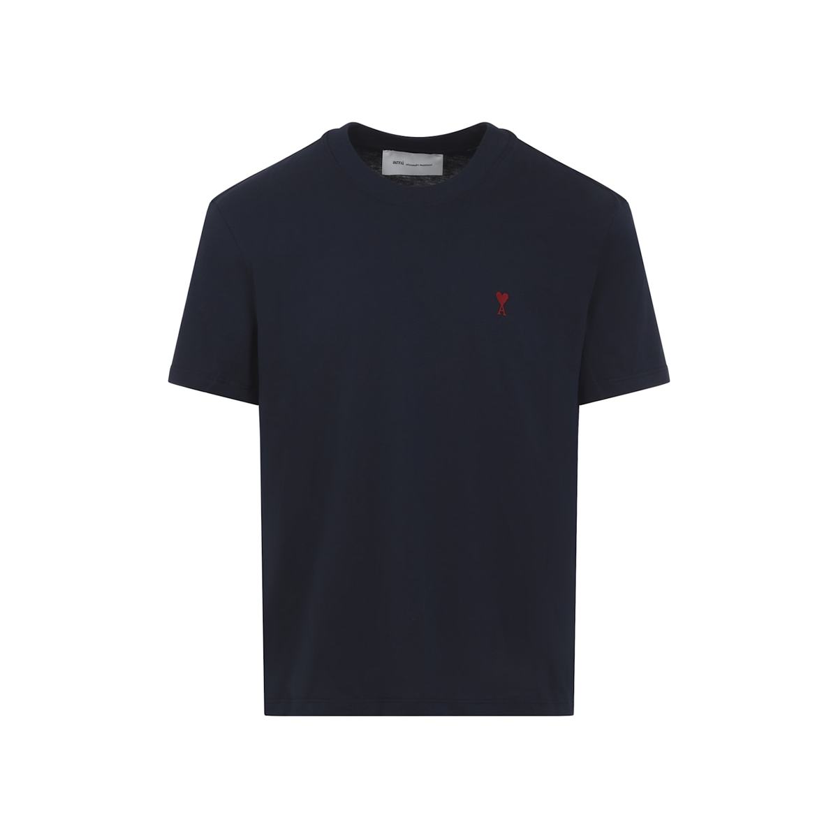 Ami Alexandre Mattiussi Classic Red T-Shirt - Bleu Nuit - Image 2 of 5
