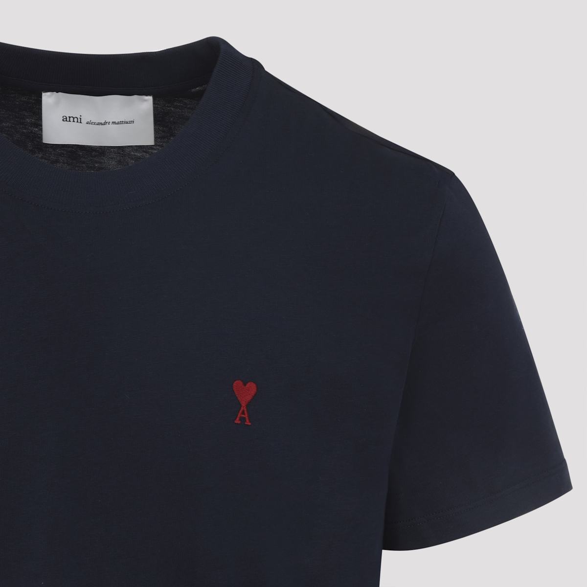 Ami Alexandre Mattiussi Classic Red T-Shirt - Bleu Nuit - Image 5 of 5