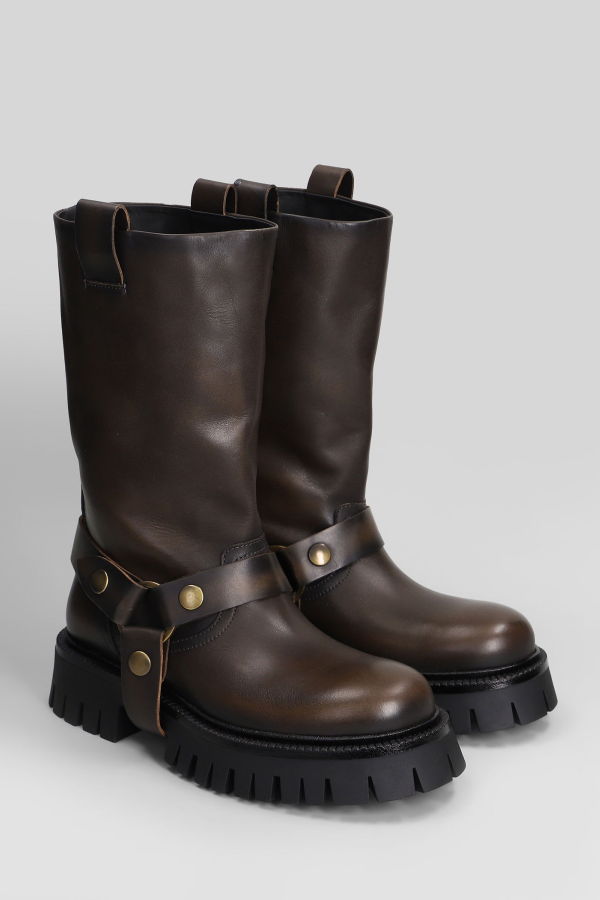 Golden Goose Kurt Chunky Low Heels Ankle Boots - Brown