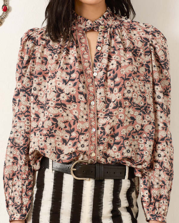 Alix Of Bohemia Annabel Sepia Floral Shirt