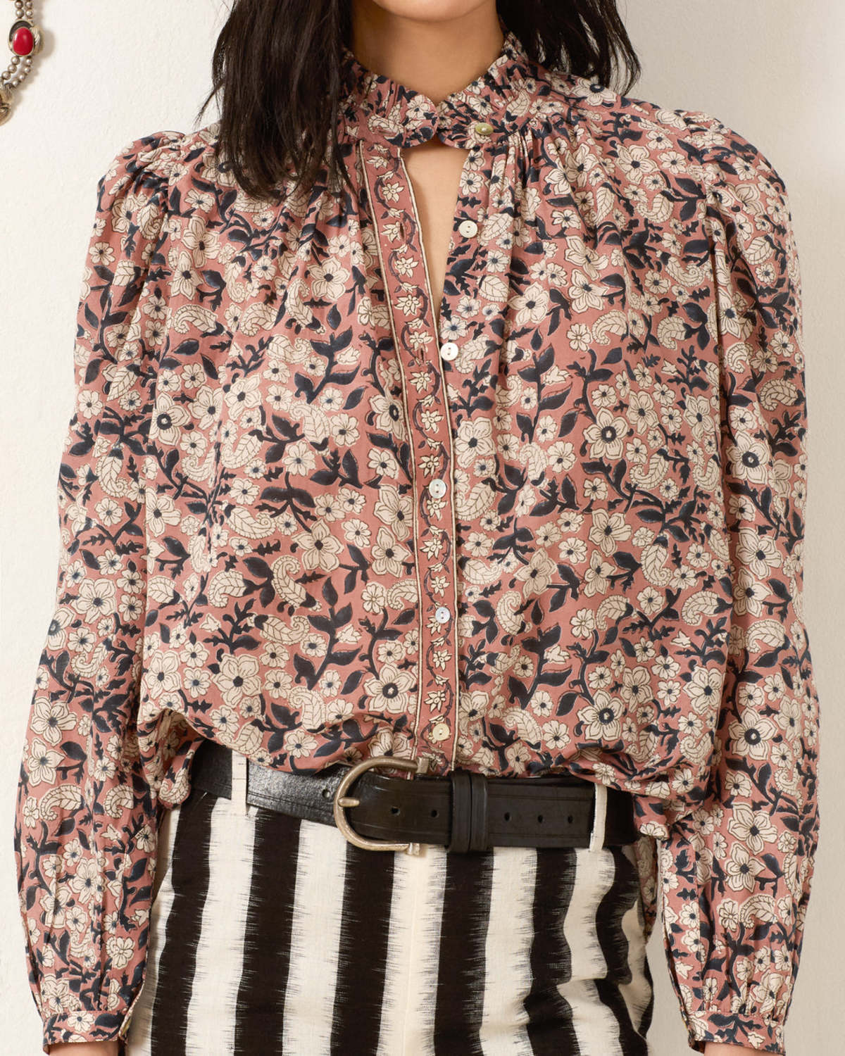 Alix Of Bohemia Annabel Sepia Floral Shirt - Image 1 of 5