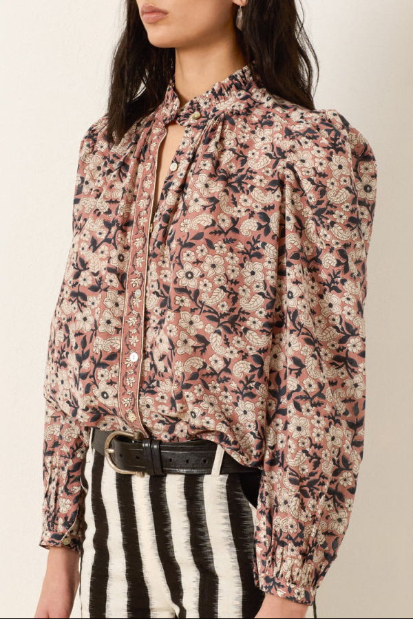 Alix Of Bohemia Annabel Sepia Floral Shirt