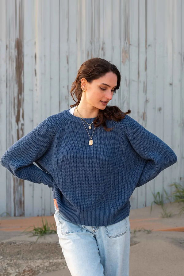 MerSea Salty Crewneck Sweater - Saltwater Blue