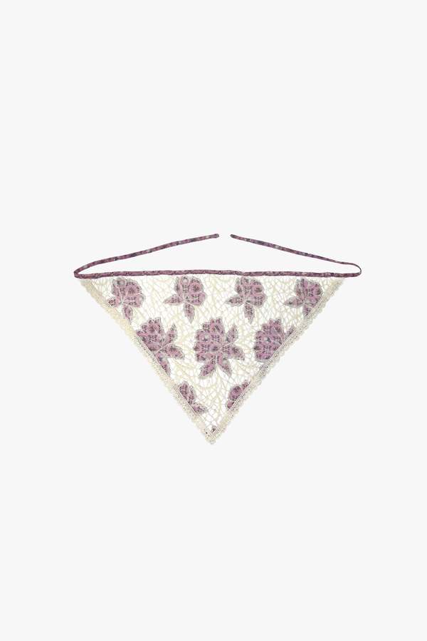 Anna Sui Medallion Floral Lace Headscarf - Mauve/Cream Anna Sui Medallion Floral Lace Headscarf - Mauve/Cream