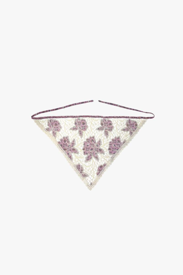 Anna Sui Medallion Floral Lace Headscarf - Mauve/Cream