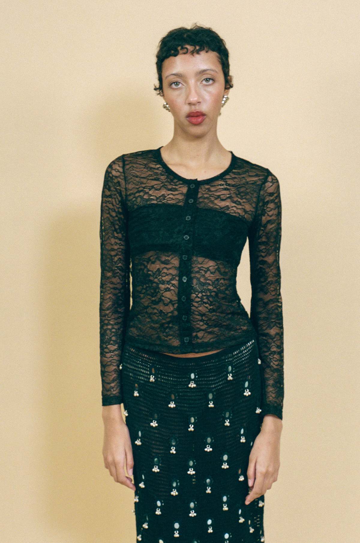 Gil Rodriguez Lace Sophie Cardigan - Image 2 of 3