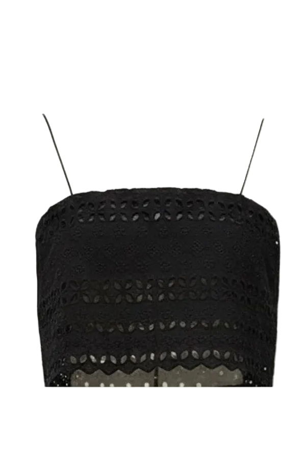 Faithfull The Brand Abajo Top in Rosa Broderie Black