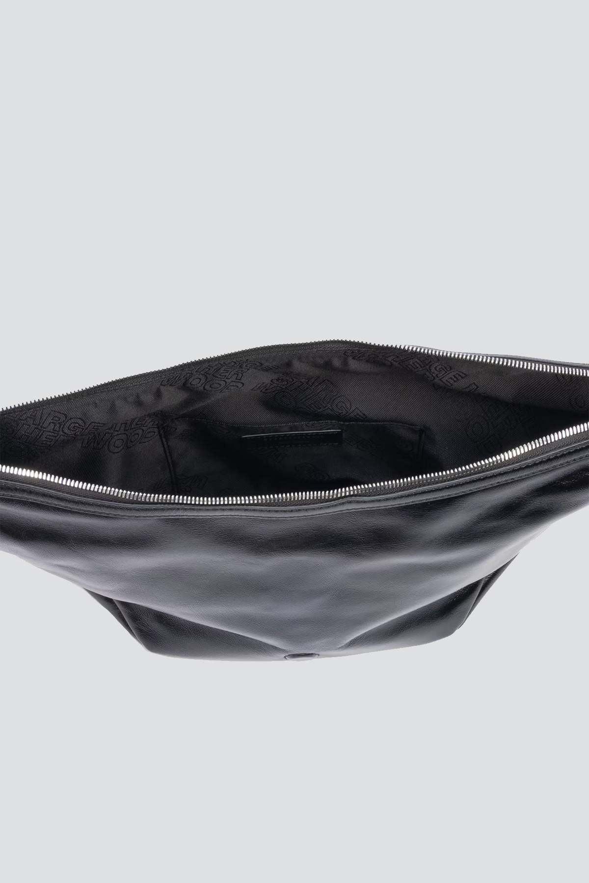 Marge Sherwood Black Glossy Plain Belted Medium Hobo Bag - Image 5 of 5