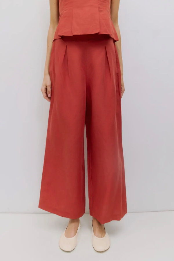 Azalea Eloise Pleated Linen Pants