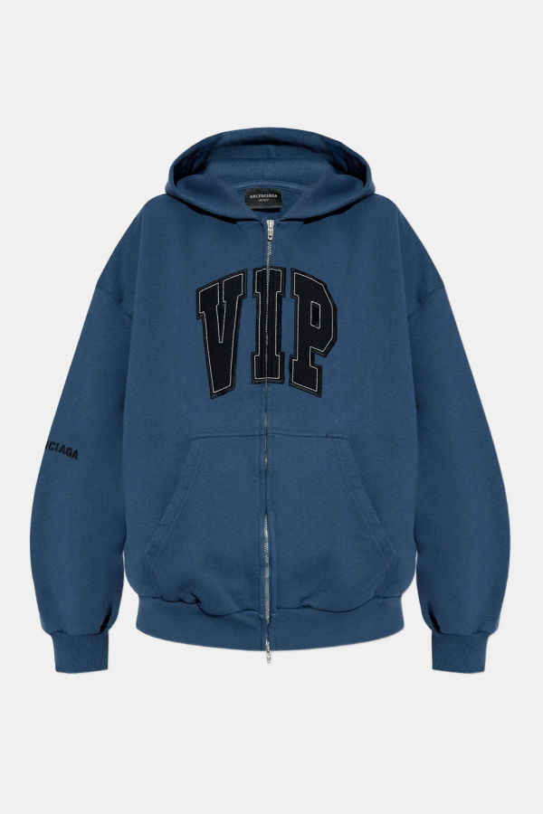 Balenciaga VIP Team Logo Hoodie - Dark Blue