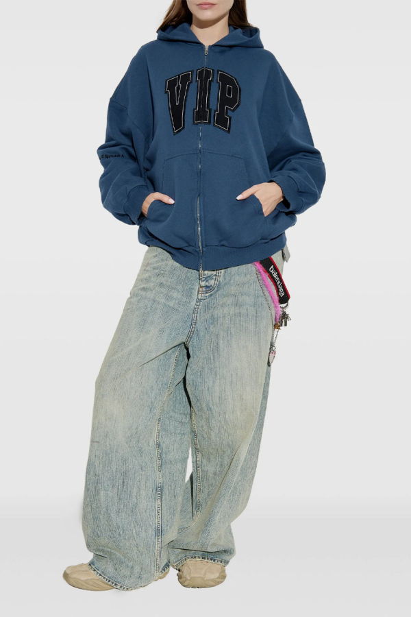 Balenciaga VIP Team Logo Hoodie - Dark Blue
