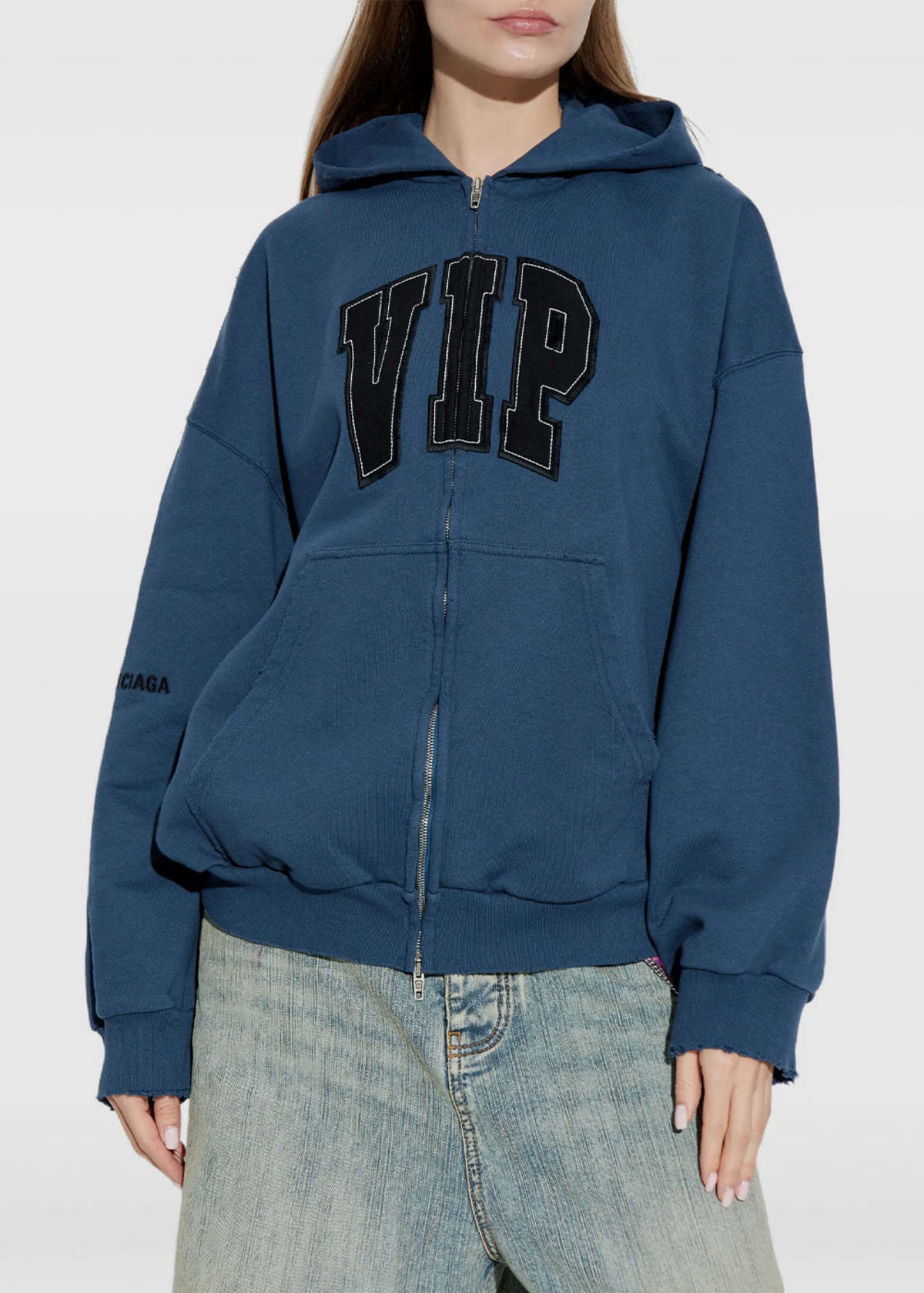 Balenciaga VIP Team Logo Hoodie - Dark Blue - Image 3 of 3