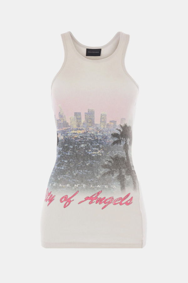 Balenciaga City Of Angels Tank Top - Dirty White