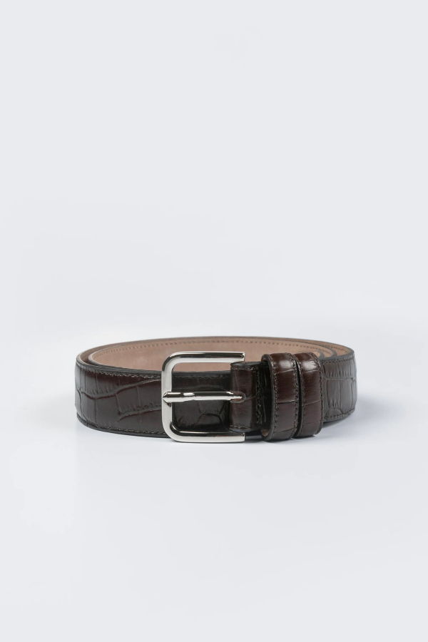 Cordera Classic Belt Brown Crocodile