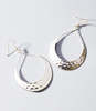 Matr Boomie Lunar Crescent Hammered Hoop Earrings - Shiny Silver - Thumbnail 1