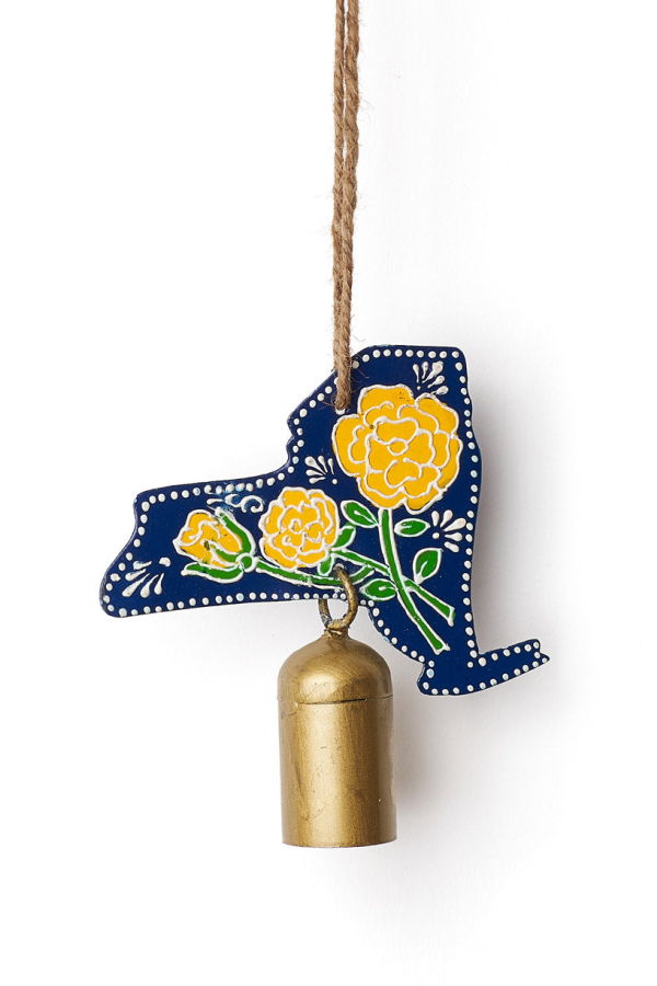 Matr Boomie New York State Rose Wind Chime - Hand-Painted State Flower