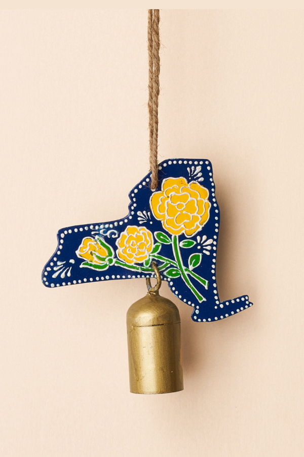Matr Boomie New York State Rose Wind Chime - Hand-Painted State Flower