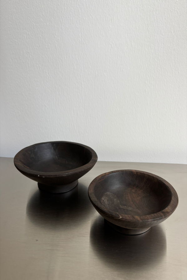 London Atelier Byproduct Set of Two Kamagong Wood Hand Carved Bowls