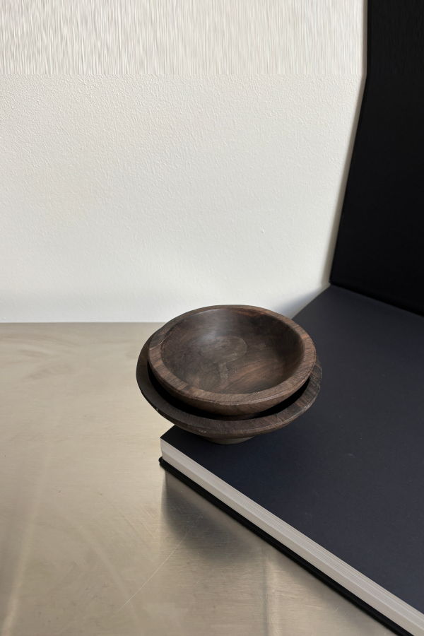 London Atelier Byproduct Set of Two Kamagong Wood Hand Carved Bowls