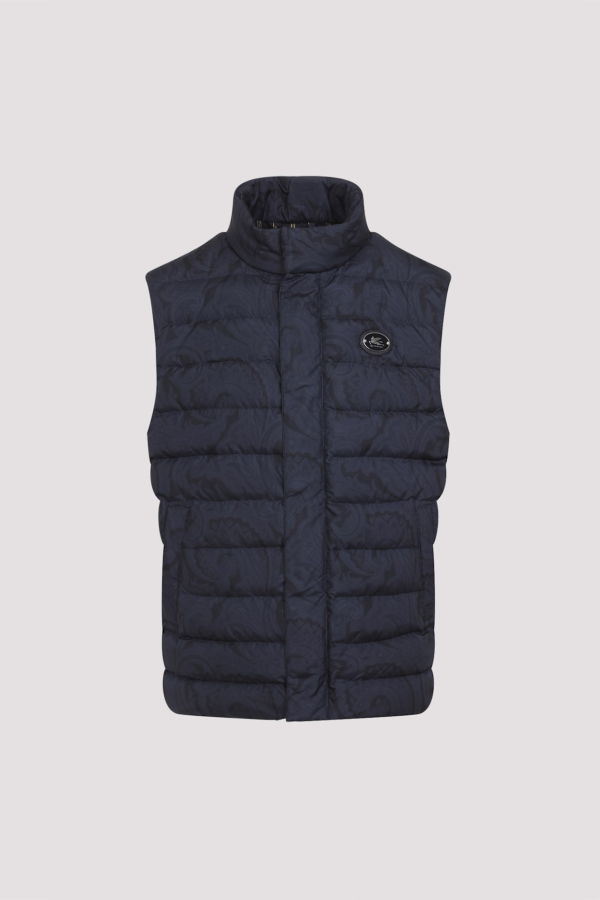 Etro Down Jacket Vest - Printed Blue