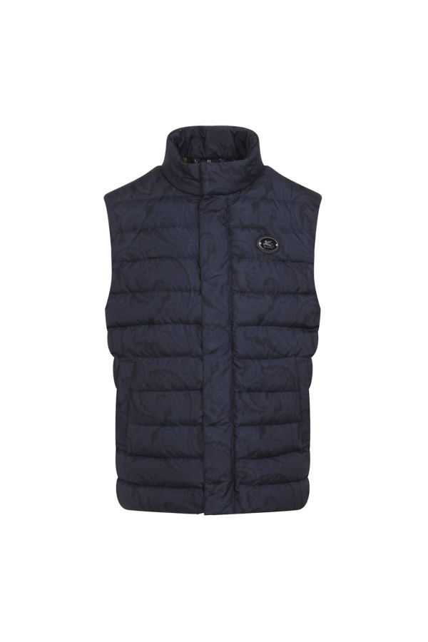 Etro Down Jacket Vest - Printed Blue