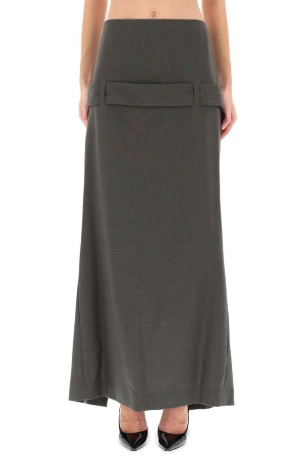 Jean Paul Gaultier Deconstructed Skirt With Martingale Detail - Gray