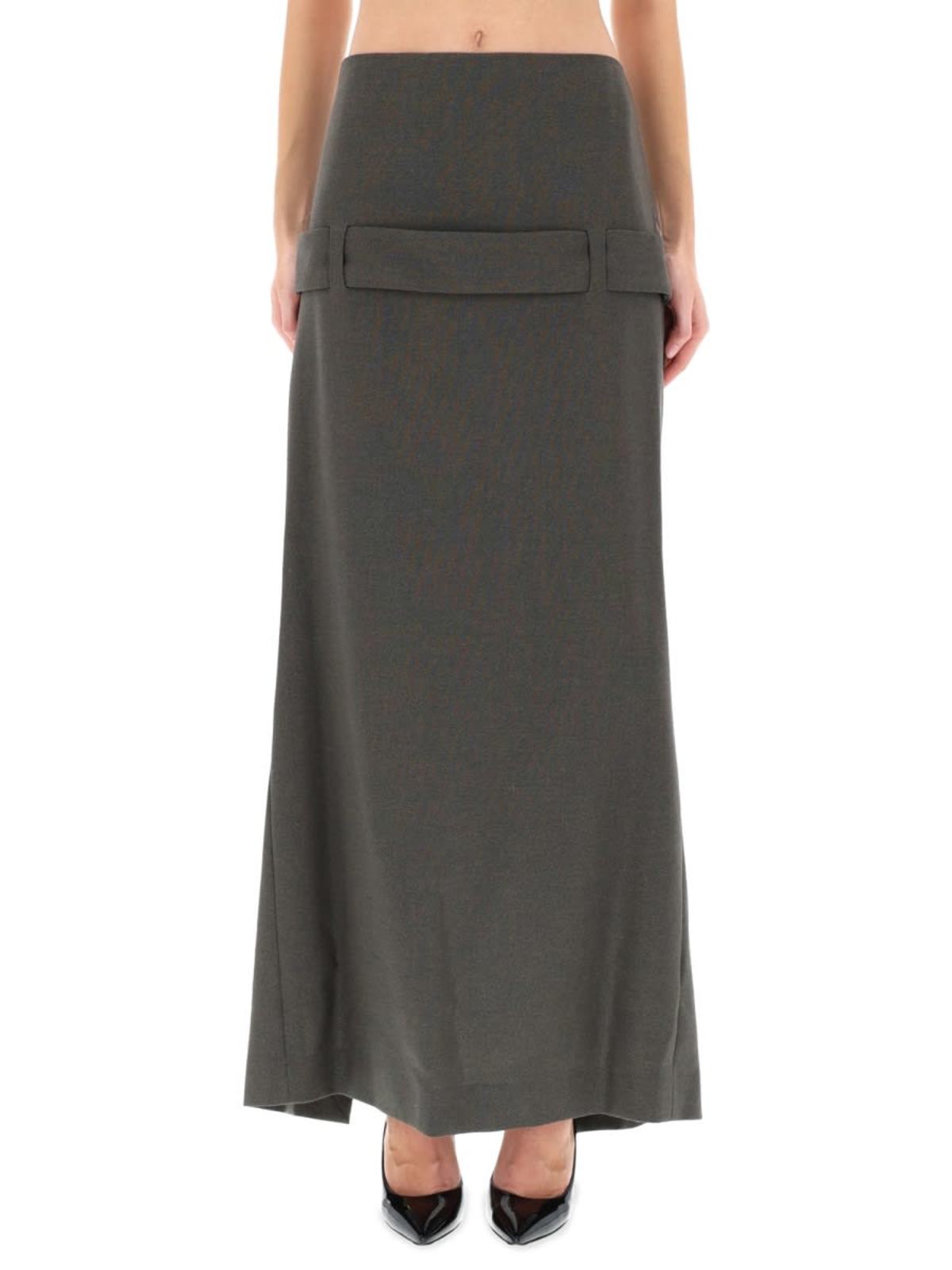 Jean Paul Gaultier Deconstructed Skirt With Martingale Detail - Gray - Image 1 of 4