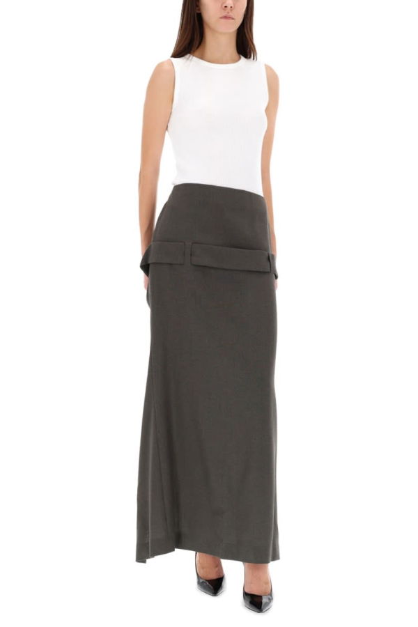 Jean Paul Gaultier Deconstructed Skirt With Martingale Detail - Gray