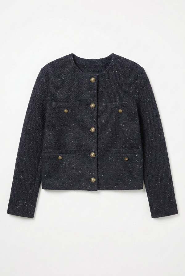 CIRCOLO 1901 Tweed Jacket - Dark Blue