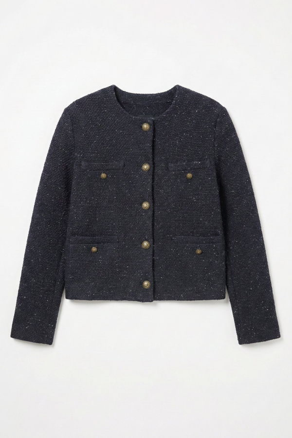 CIRCOLO 1901 Tweed Jacket - Dark Blue